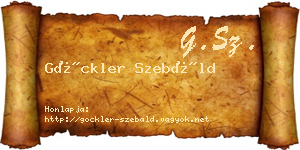 Göckler Szebáld névjegykártya